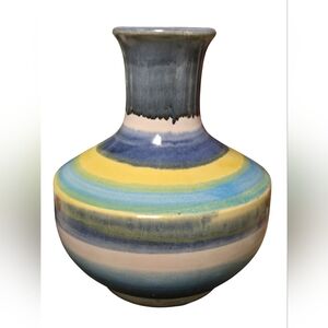 Vintage 1971 Pacific Stoneware Inc. 7" Pottery Vase Signed B. Welsh Made In US